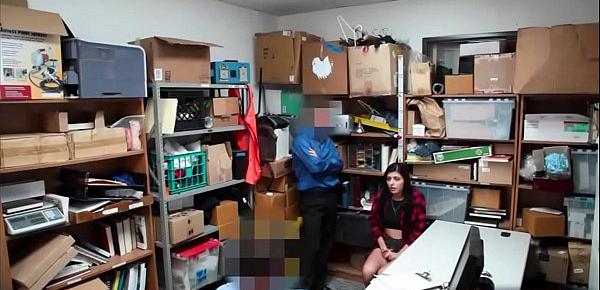  Petite teen shoplifter got caught and double fucked